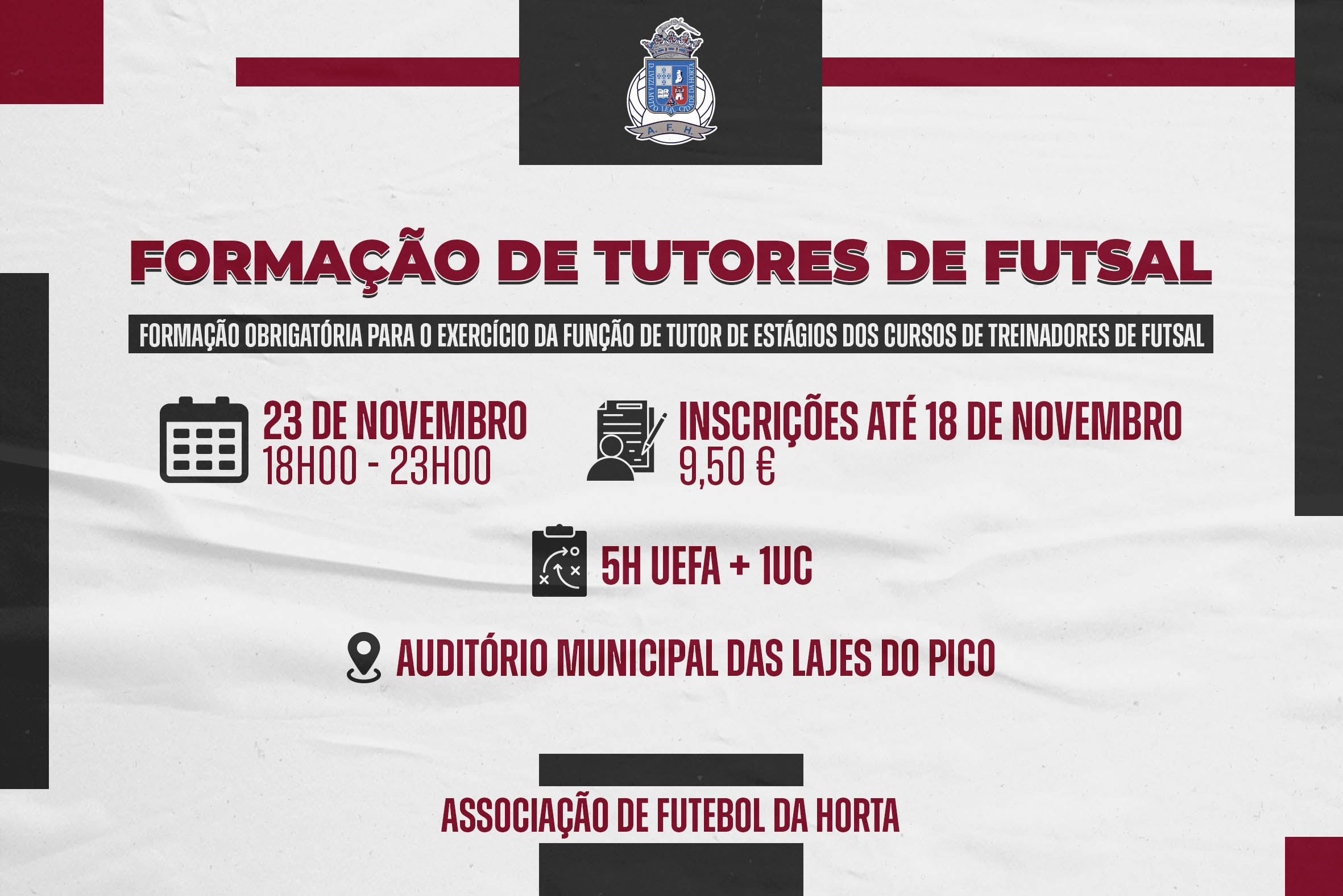 AF Horta promove formação para tutores de futsal